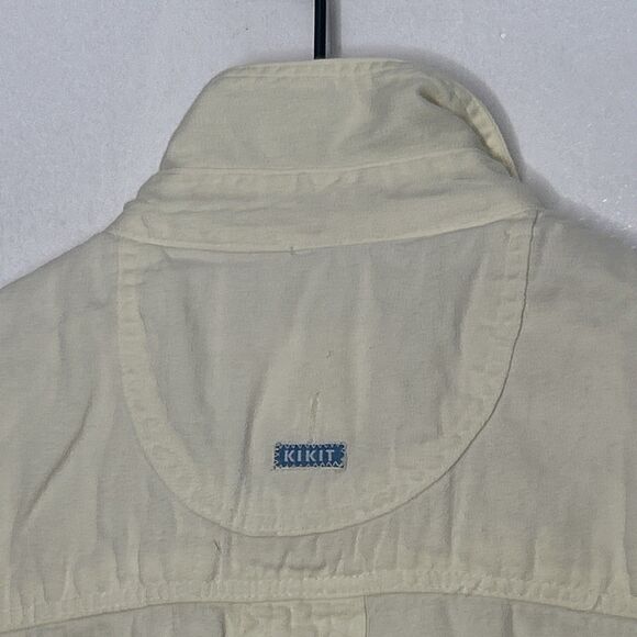 Vtg Kikit Maurice Blouse Women Small Butter Yellow Short Sleeve Boxy 1985 cotton - Picture 4 of 4